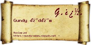 Gundy Ádám névjegykártya